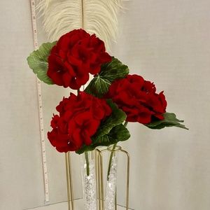 Red Geranium centerpieces